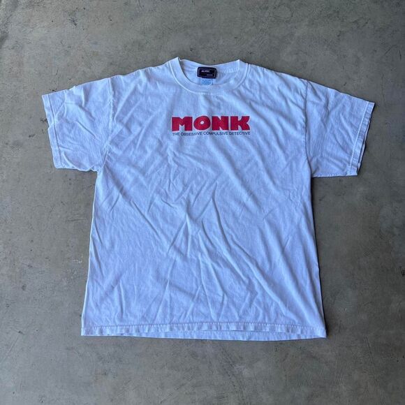 Monk Adrian Monk y2k 2000s “obsessive Compulsive detective” Promo tee shirt Mens - Picture 1 of 2